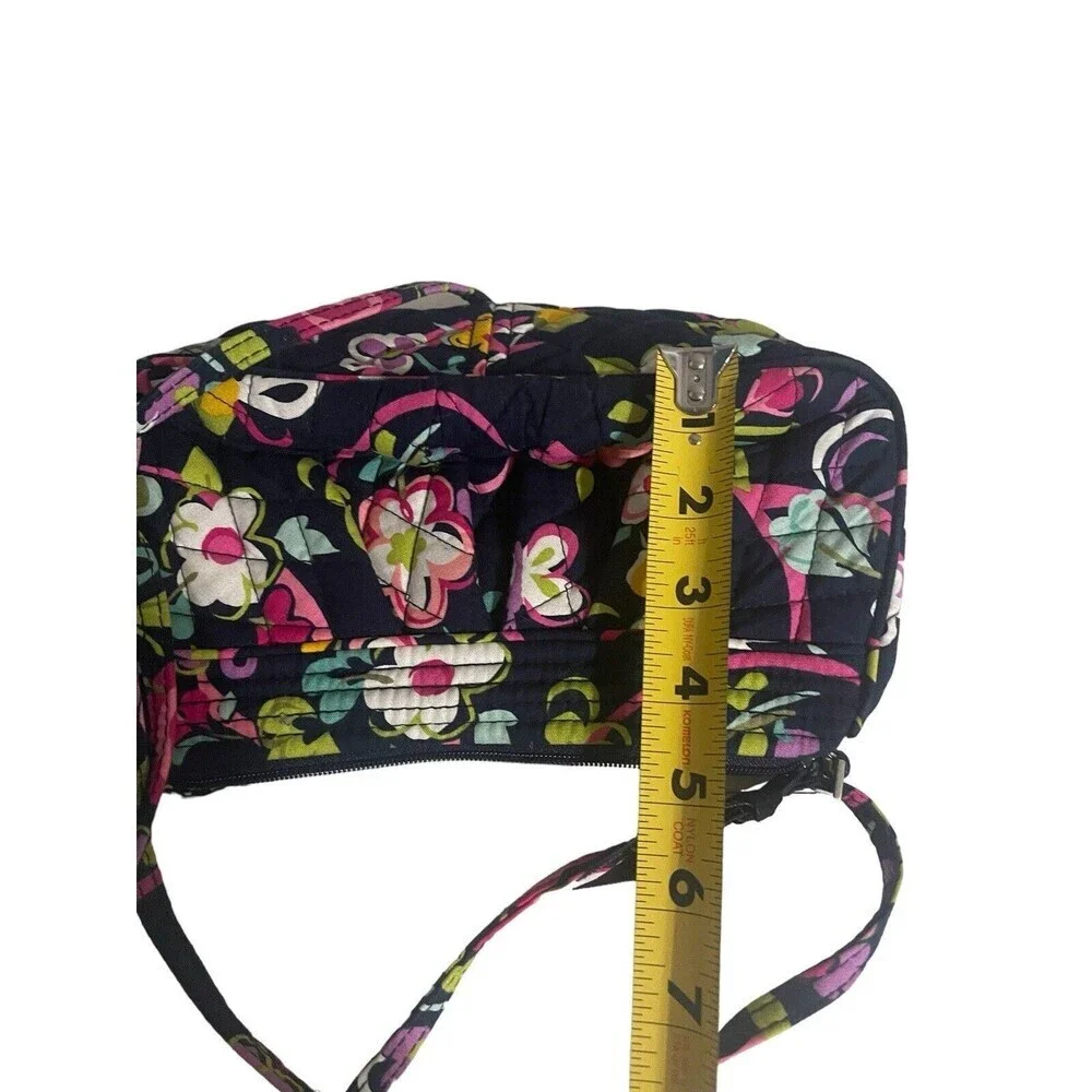 Vera Bradley Frannie Ribbon Crossbody Sling Bag Adjustable Strap Center Zip